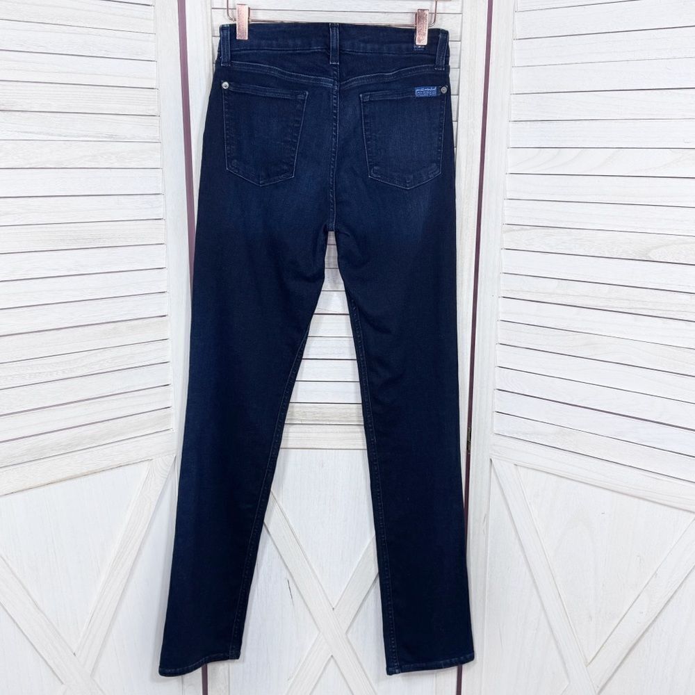 7 For All Mankind Kimmie Straight Leg Jeans Dark Blue 28 - Picture 3 of 14